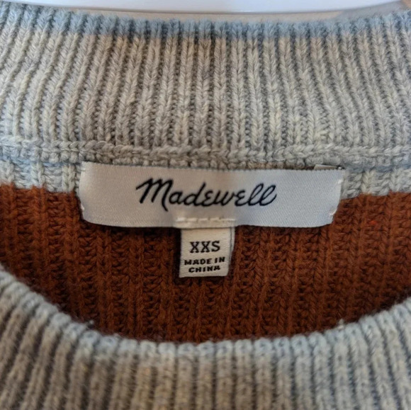 Madewell Arctic Ice Patch Pocket Pullover Sweater in Walton Stripe Women XXS - Picture 4 of 9